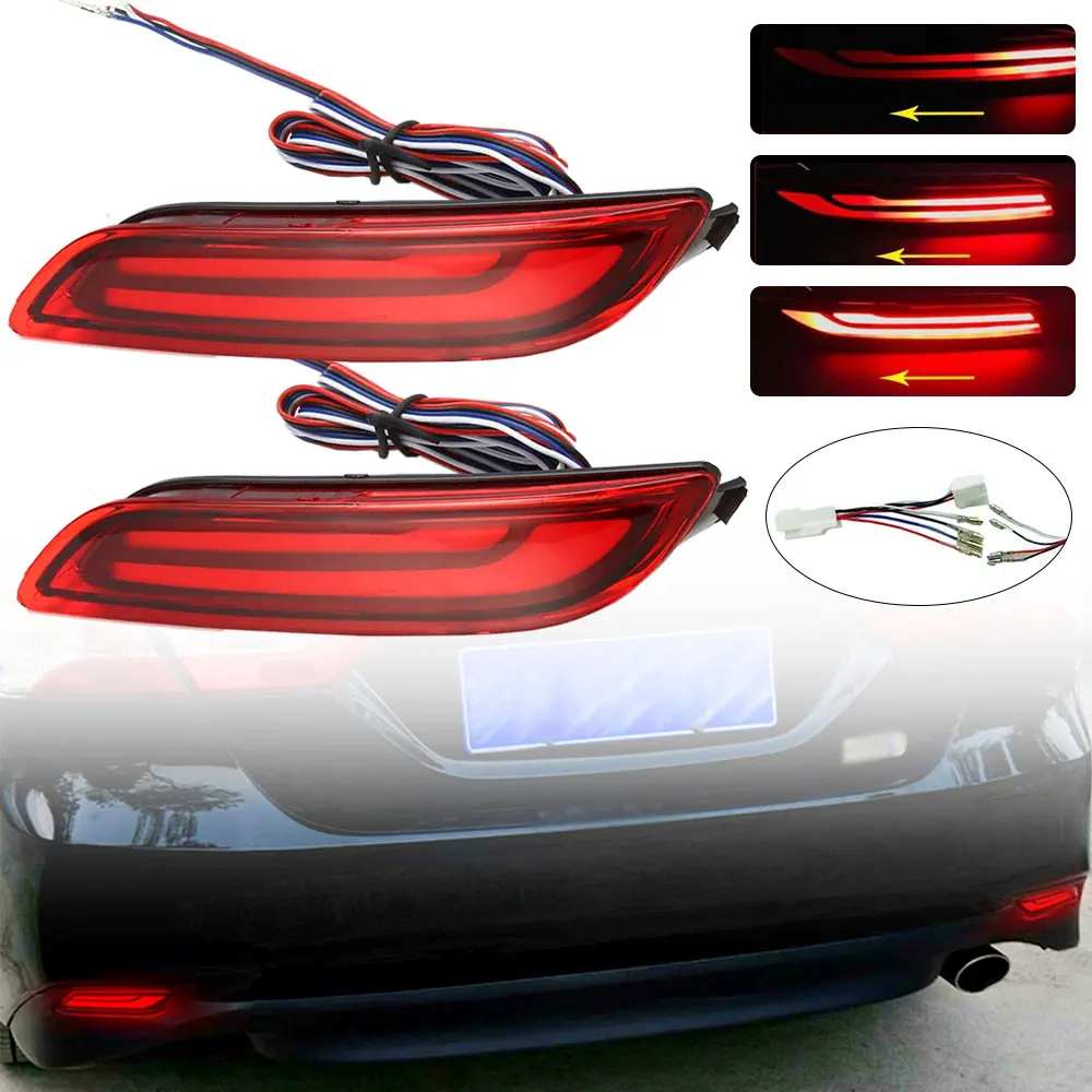 

1 Pair Car LED Rear Bumper Reflector Auto DRL Brake Stop Light For Toyota Camry 2018 2019 2020