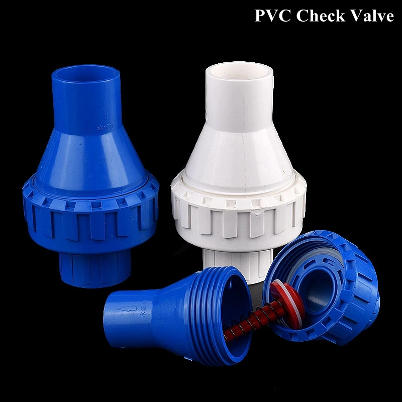 ID 20~32mm PVC Check Valve Garden Watering Irrigation Water Pipe Connector Fittings One Way Valve Aquarium Adapter Belt Spring