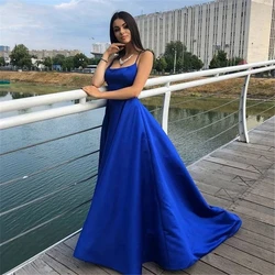 Customized Royal Blue Prom Dresses Long Sexy Criss Cross Backless Evening Party Gowns For Women Cheap Sale Robe de soirée Custom