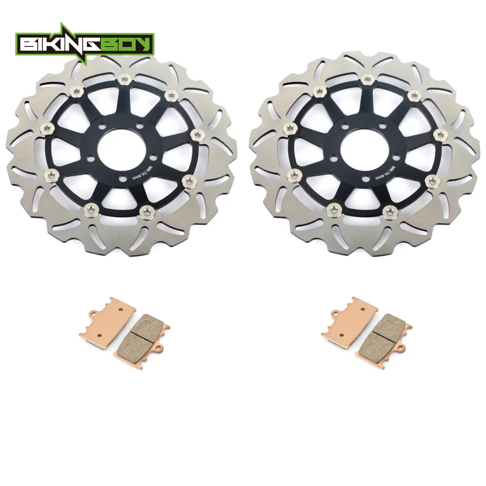 BIKINGBOY Front Brake Discs Disks Rotors Pads For Suzuki RGV 250 Gamma 1991 1992 1993 1994 1995 M N P R S Stainless Steel 300mm