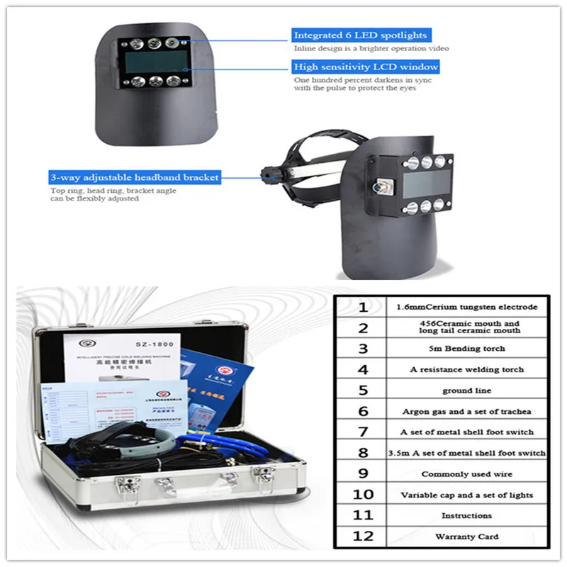 Máquina de solda a frio de precisão inteligente tig, uso por gás de argônio, molde de fundição, soldador de reparo para aço inoxidável de alumínio