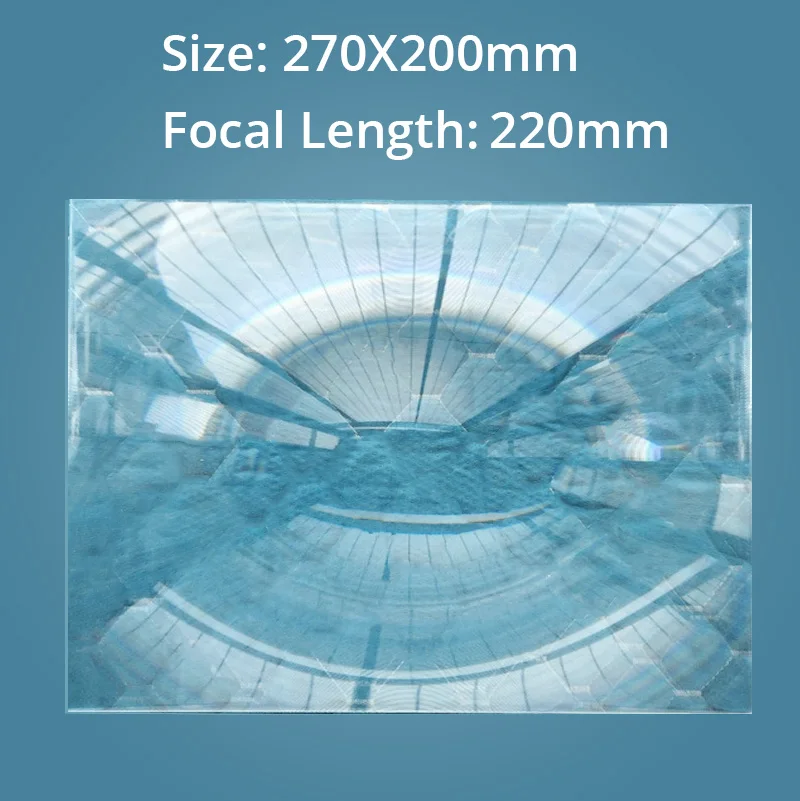 270x200mm Plastic Optical Fresnel Lens Focal Length 220mm Plane Magnifier DIY Projector Solar Condensor