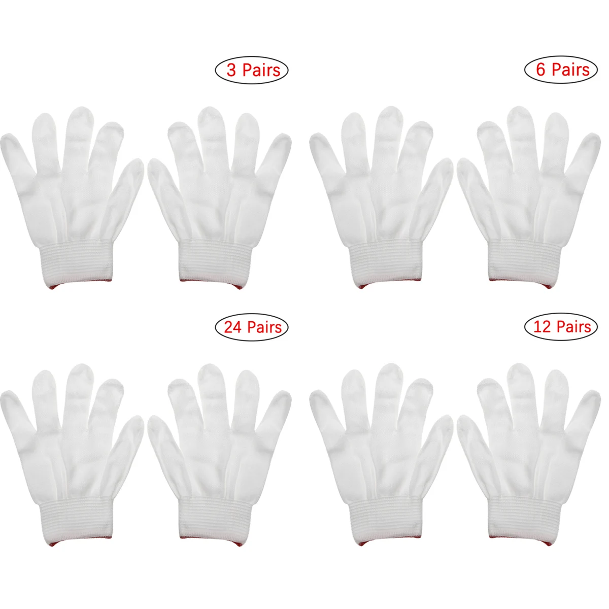 

Soft Cotton White Gloves High Quality Light Jewelry Coin Silver Inspection Gloves Dry Hand Work Gloves SPA Handling Gloves