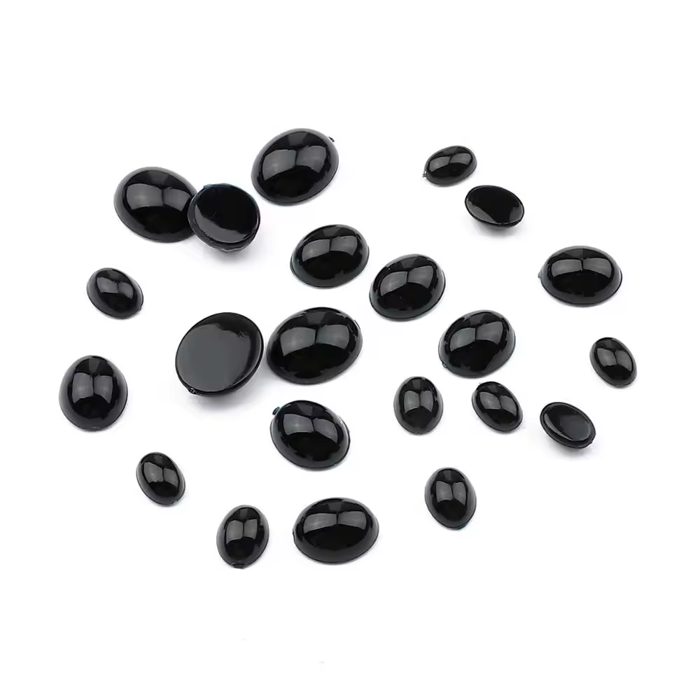 Black Plastic Safety Eyes Acrylic Oval Half Round Beads Children Kids Bear Doll Toys Animal Nose DIY Crafts Sewing Accessories