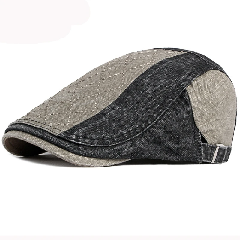 HT2954 Beret Spring Summer Sun Hat Cap Unisex Cotton Flat Cap Adjusted Artist Painter Beret Hat Men Women Beret Cap