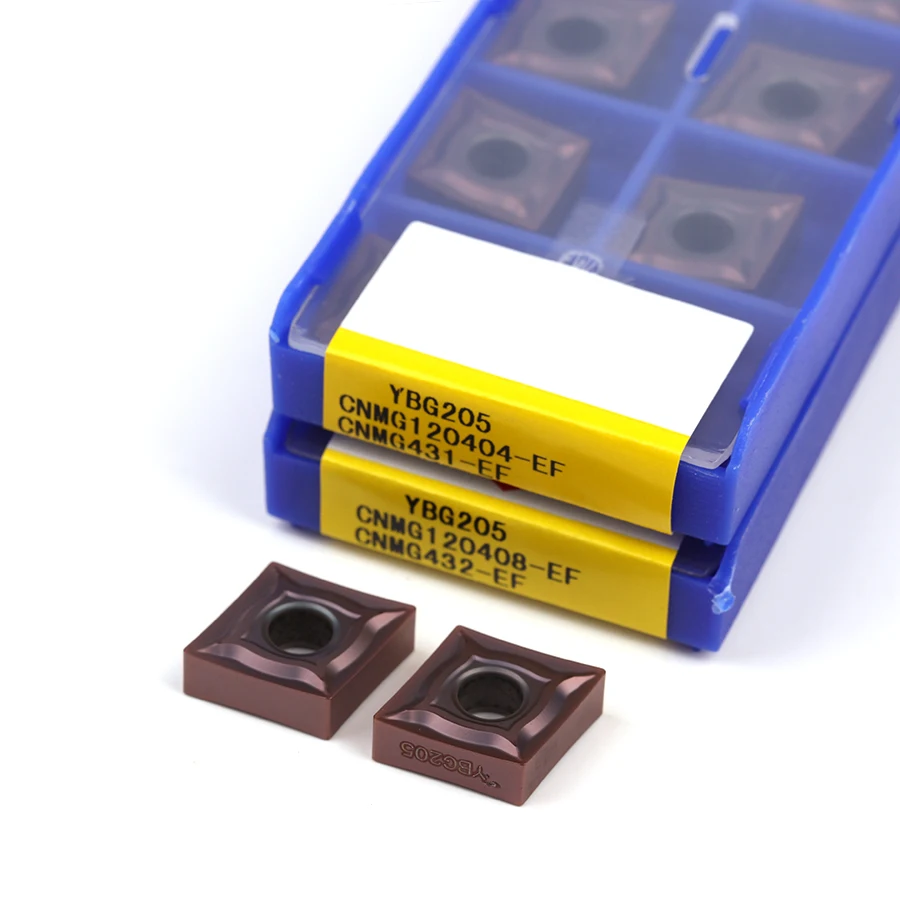 CNMG120404 CNMG120408 EF CNMG120412-EF YBG205 utensili per tornitura esterna di alta qualità lama per tornio in metallo duro inserto per taglio a macchina CNC