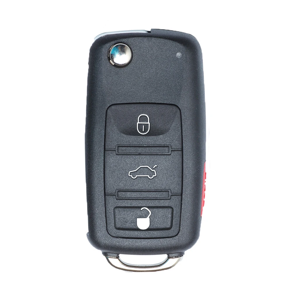 Keyecu Keyless-Go Flip Remote Car Key Fob ID46 for Volkswagen VW Touareg Phaeton 2002-2010 3D0 959 753 AG 3D0959753AG 5WK45031