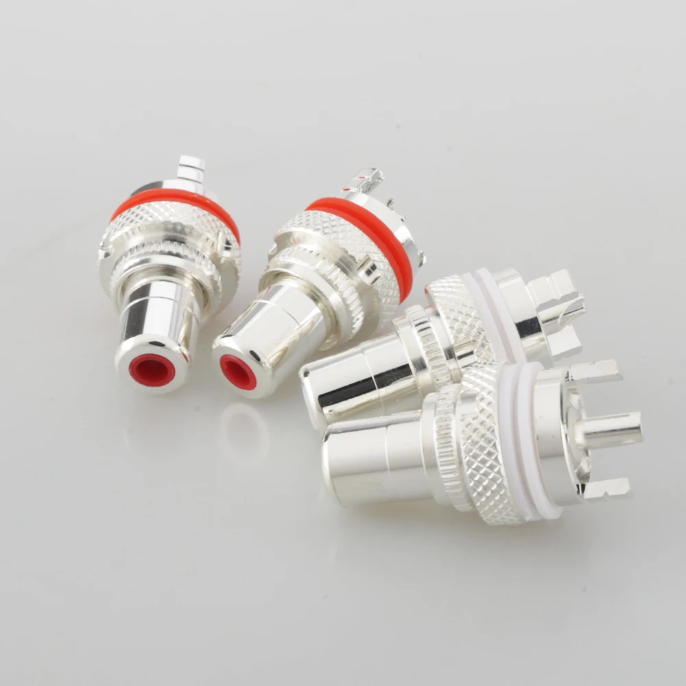 4x805 하이 엔드 실버 도금 RCA 소켓 RCA 암 소켓 커넥터 Hifi 오디오 RCA 암 플러그