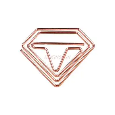 20pcs Rose gold diamond paper clip paper clip cute small copper pin black small paper clip paper clip