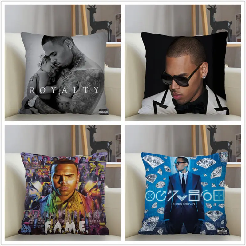 Musife New Custom Chris Brown Pillowcase Sofa Decorative Cushion Cover Pillowcase Home Decor Drop Shipping Wholesale