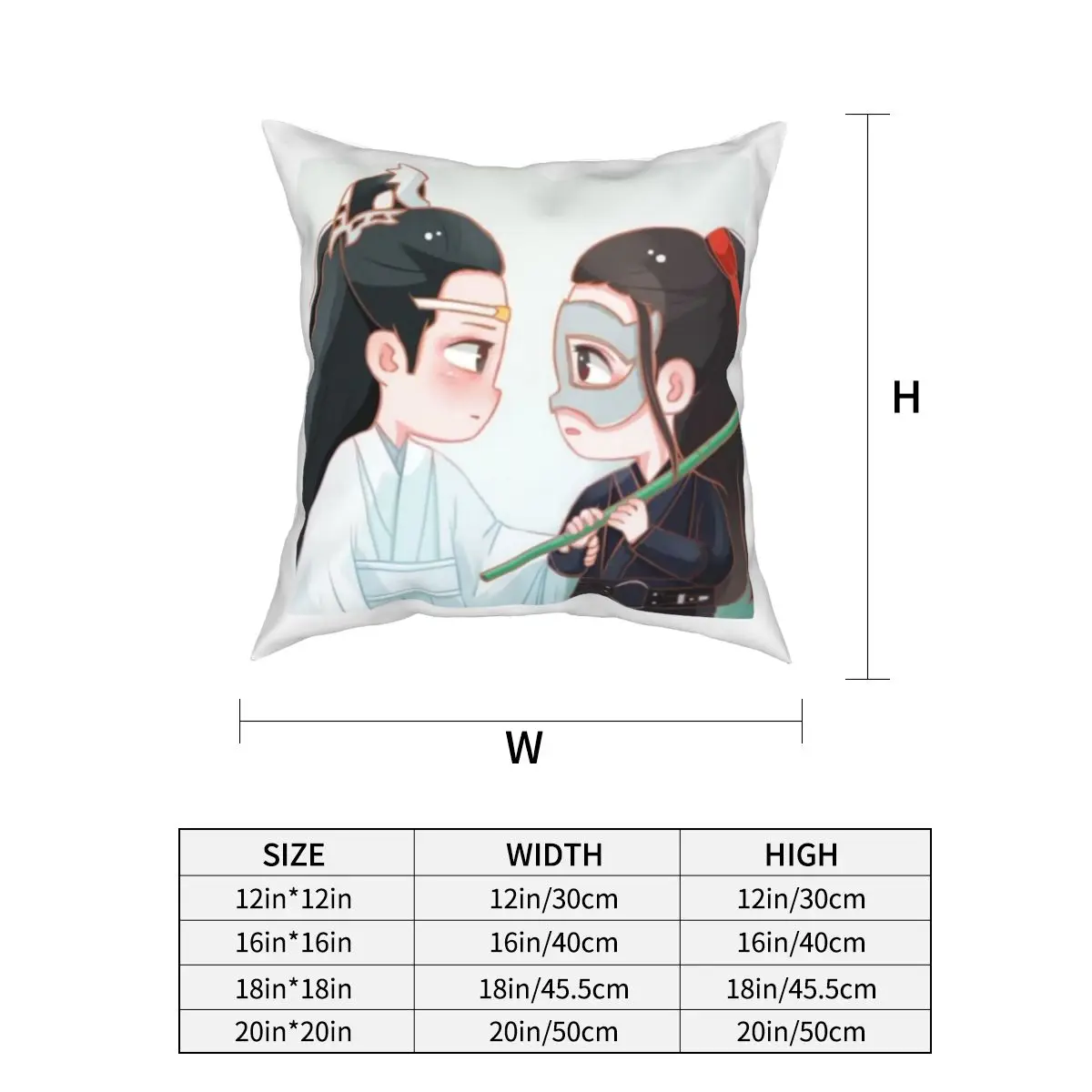 The Untamed BJYX Pillowcases Room Chen Qing Ling Wei Wuxian Lan Zhan Chinese LGBT Cushion Case Pillow Cover 40*40cm