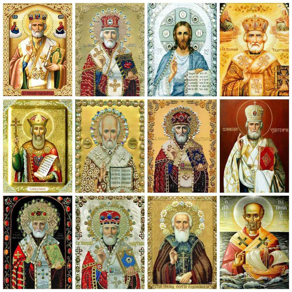 5D Diamond Painting Full Drill Square Icons Embroidery Cross Stitch Religion Home Decoration Diamond Art