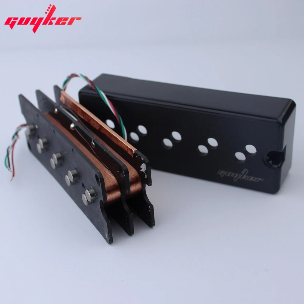 1 SET Double Noise Reduction Pickups Split Coil Humbucking 5 String Bass Pickups Bridge + Neck Alnico Black