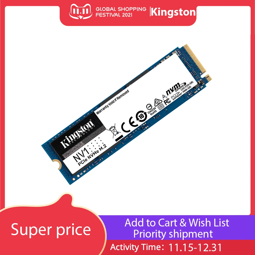 Kingston NEW NV2 NVMe M.2 2280 SSD 2TB TO 500GB 1TB Internal Solid State Drive Hard Disk  NV1 KC3000 FURY For PC Notebook