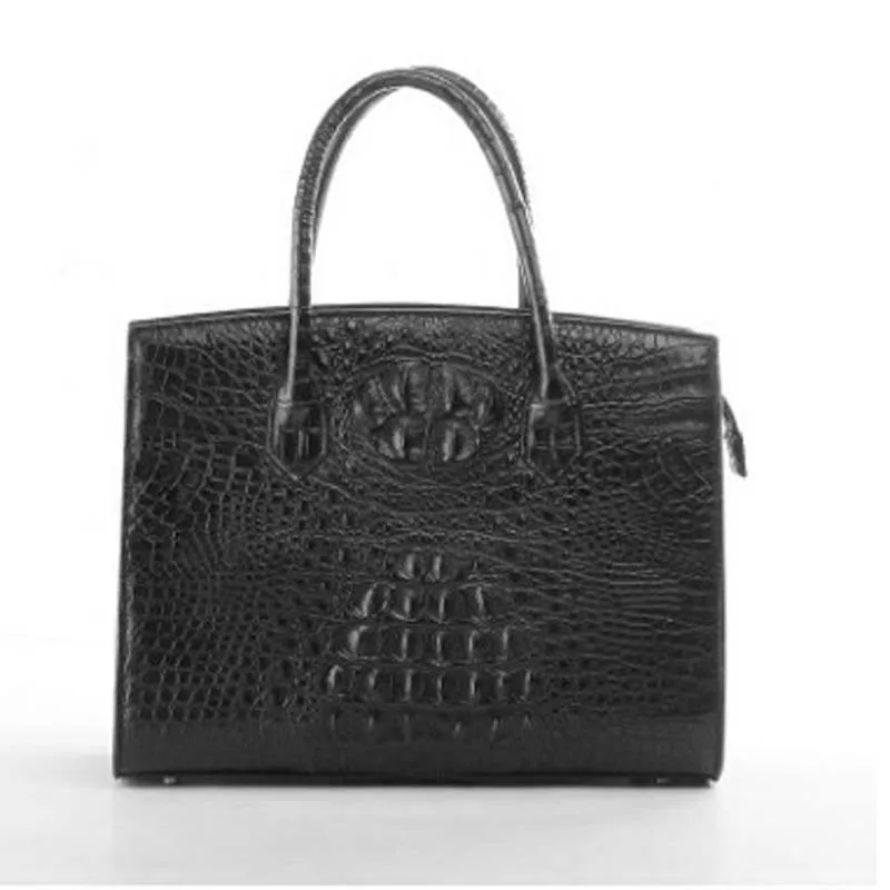 ourui true  crocodile  black  men  package  Genuine  crocodile leather  leisure  men  handbag