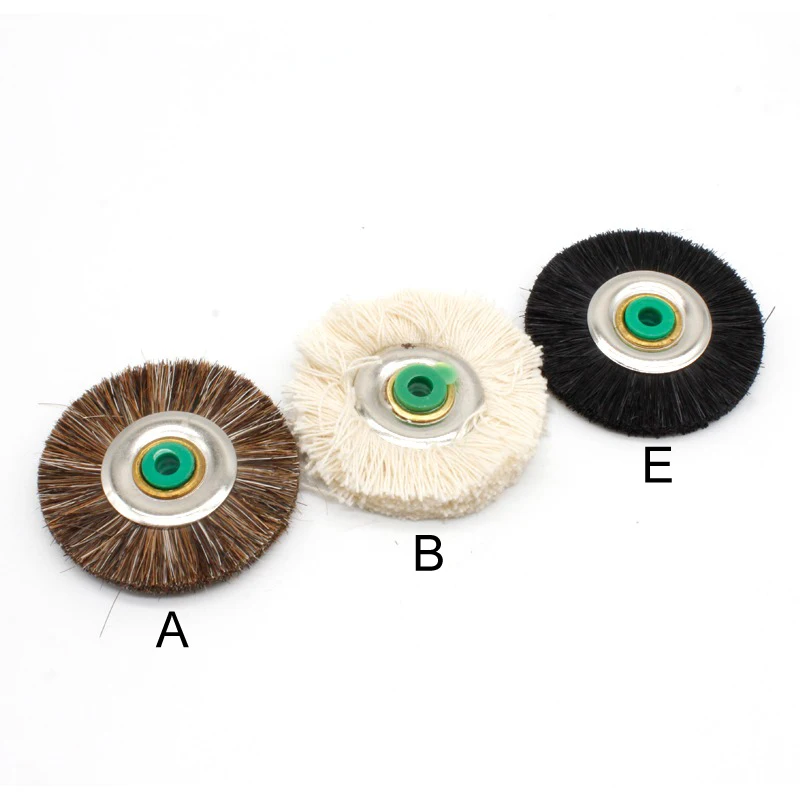 10pcs 48mm Iron Hub Jewelry Polishing Brush Pig Hair Horse Hair Cotton Buffing Wheel  Handmade Jeweler Tools Diy Craft