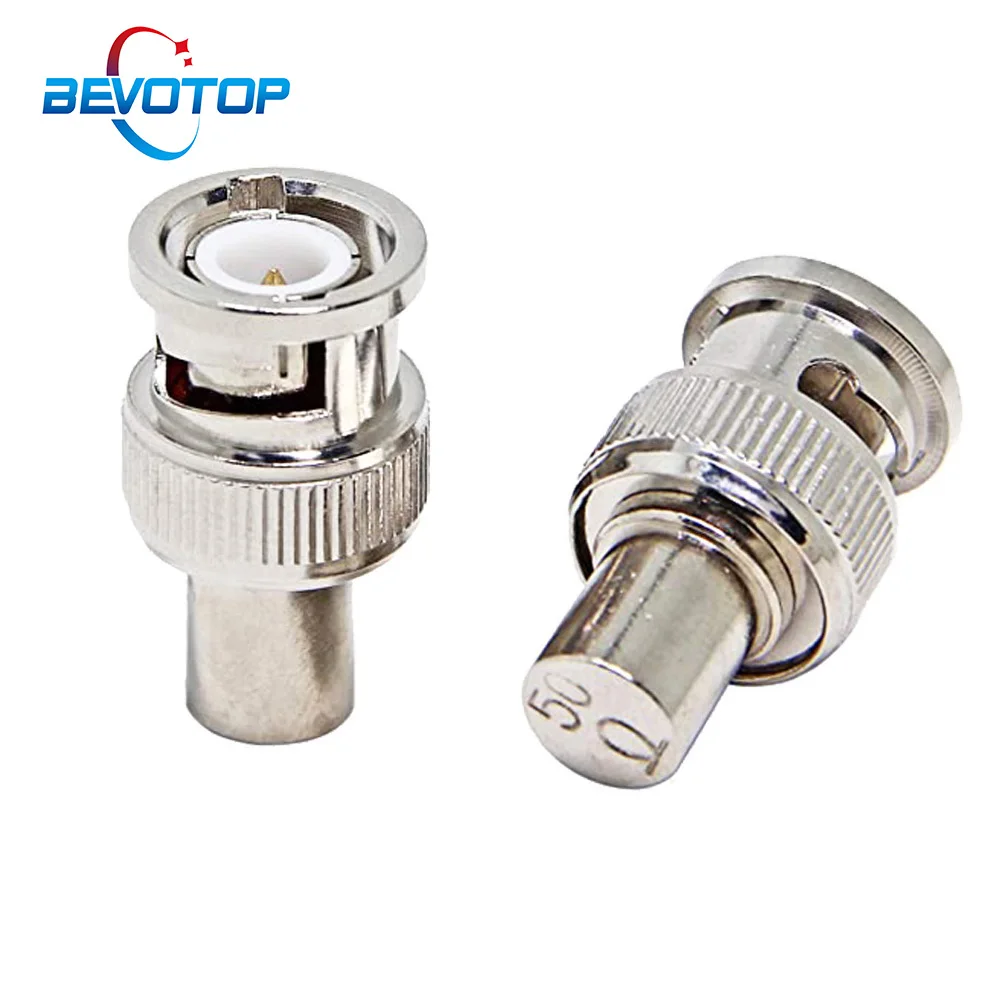 BEVOTOP 5pcs/lot 50Ohm/75Ohm BNC Male Plug Termination Dummy Load 50/75 Ohm BNC Male Terminator RF BNC Connector for CCTV