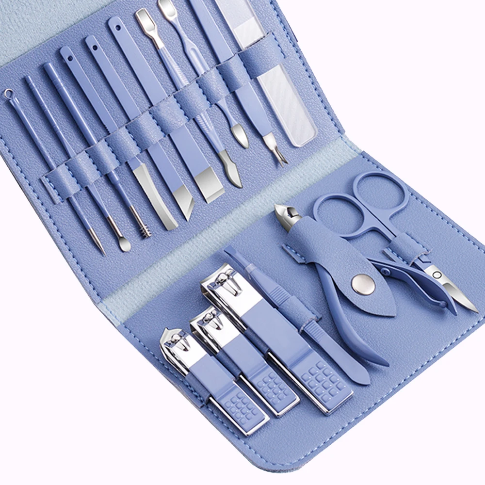 

16PCS Professional Nail Clippers Cutter Kit Pedicure Kit Grooming Kits Nail Care Foot Care Tools Stainless Steel Manicure Set