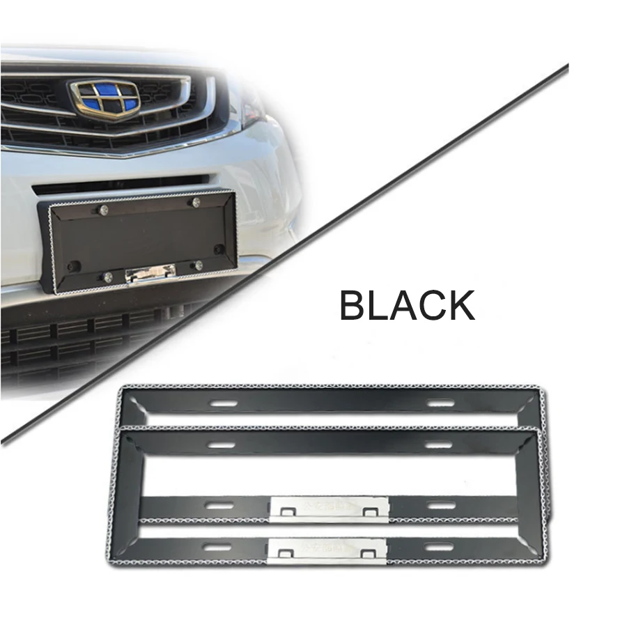 2 قطعة حامل لوحة رقم ترخيص السيارة العالمي بلينغ الألومنيوم إطار لوحة رقم السيارة الولايات المتحدة الأمريكية حامل لوحة رقم المرور الجديد #6