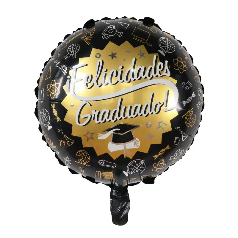 10Pcs Spanish Congratulation Graduate Balloons 18Inch Square Round Air Globos Graduation Party Decoration Supplies Kids Toy Gift