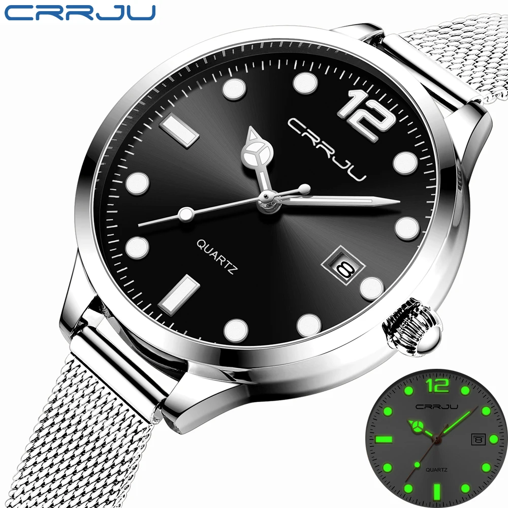 

CRRJU 2021 Reloj Mujer Women Watch Famous Luxury Brands Stainless Steel Elegant Watches For Women Quartz Ladies Watches