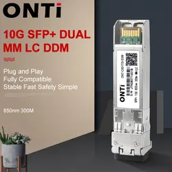 Módulo multimodo SFP + de 10Gb, 300m MM, transceptor SFP +, conector óptico LC, SFP-10G-SR, Compatible con interruptor Cisco Mikrotik