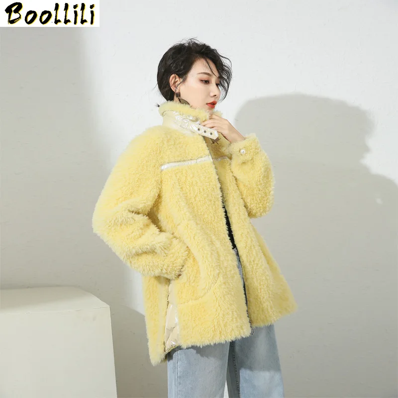 

Sheep Shearing Boollili Real Fur Coat 100% Wool Jacket Women Clothes 2023 Autumn Winter Coat Women Korean Fashion Fur Tops