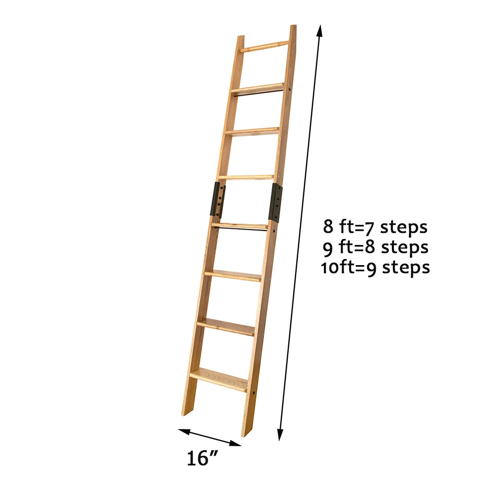Imagem -03 - Escada do Carvalho com Junção do Metal Trilha Deslizante Preta Roda Inferior Preto Faça Você Mesmo Iva Não Incluído 8ft 9ft 10ft