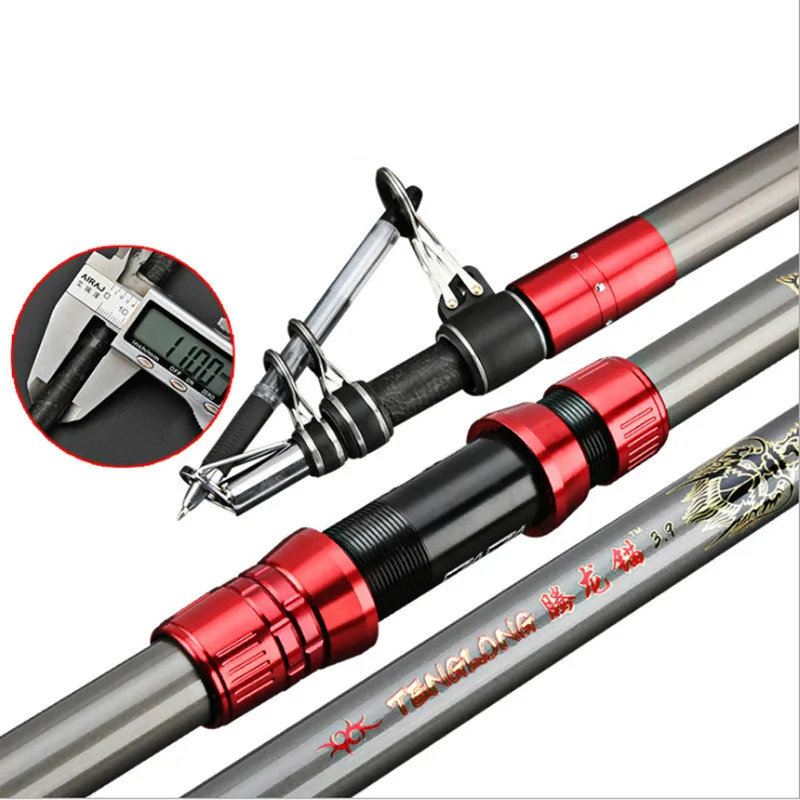 Carbon Fiber 3.6M 2.7M 3.0M 3.9M Spinning Fishing Rod M Power Telescopic Rock Fishing Olta Carp Feeder Canne Surf Spinning Stick