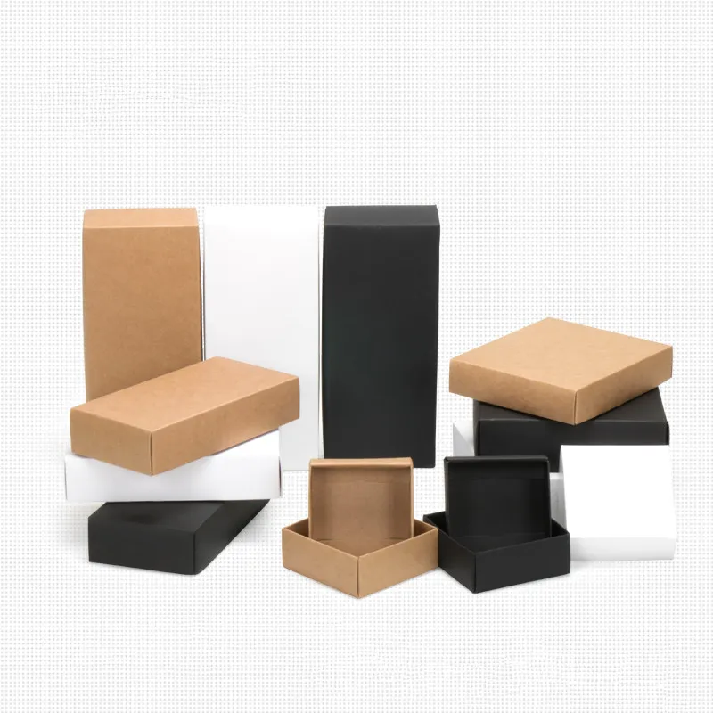 

10pcs Kraft Paper carton box large gift box black white giftbox lid cardboard paper box big gift packaging box cosmetic packing