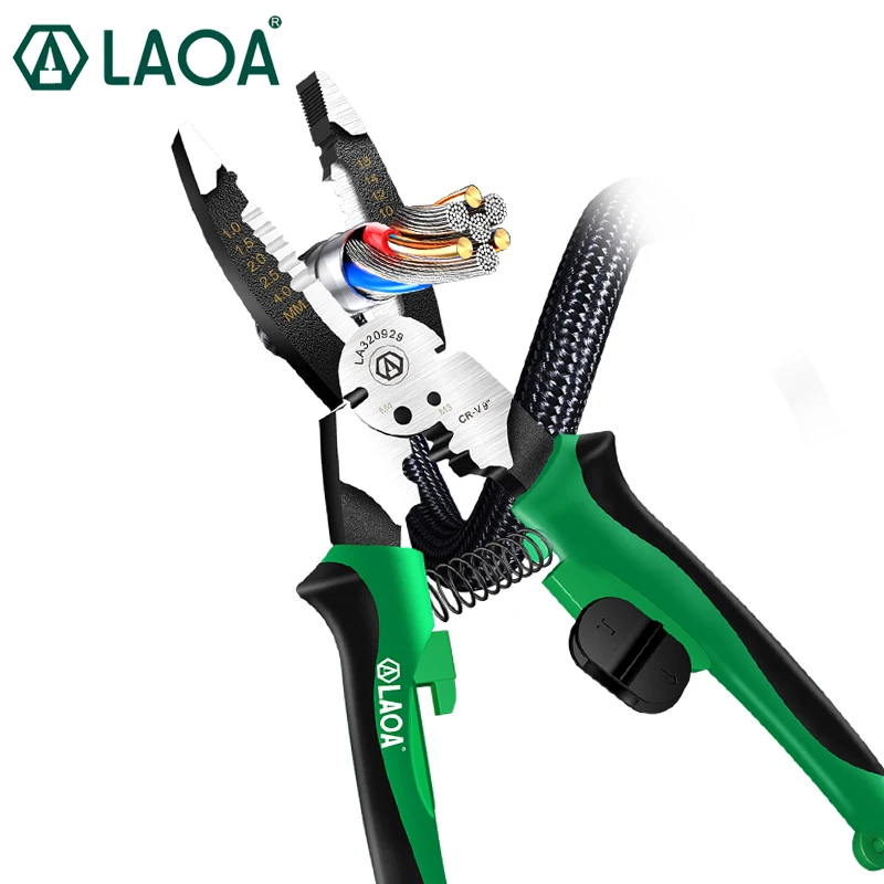 

LAOA 9" CRV Long Nose Pliers Multifunctional Electrician Wire stripping Decrustation Pliers Terminal crimping