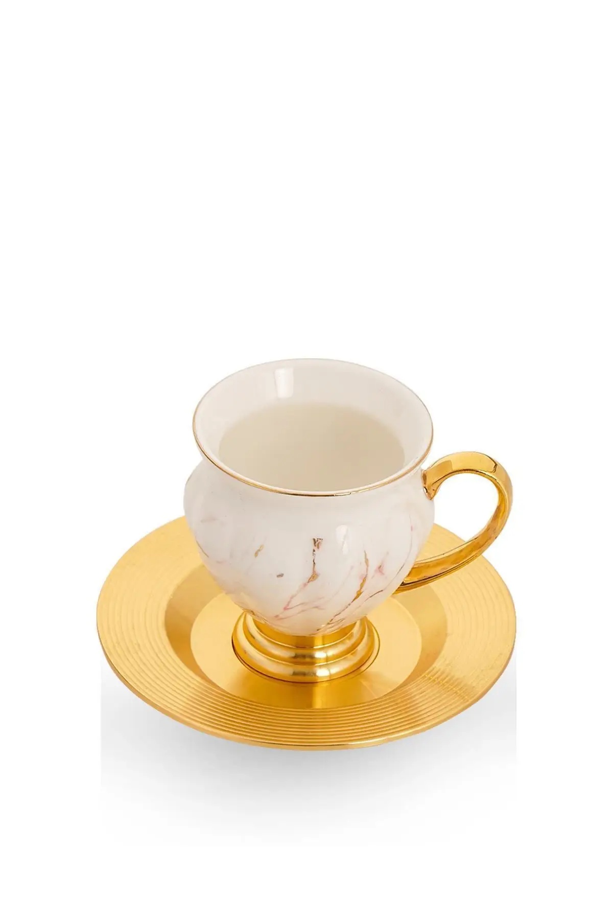 DOLBOVI Acar Shine 6'lı Flip Pink White Marble Pattern Porcelain coffee cup Pad-KOH-010666-P mug кружка coffee cup cup