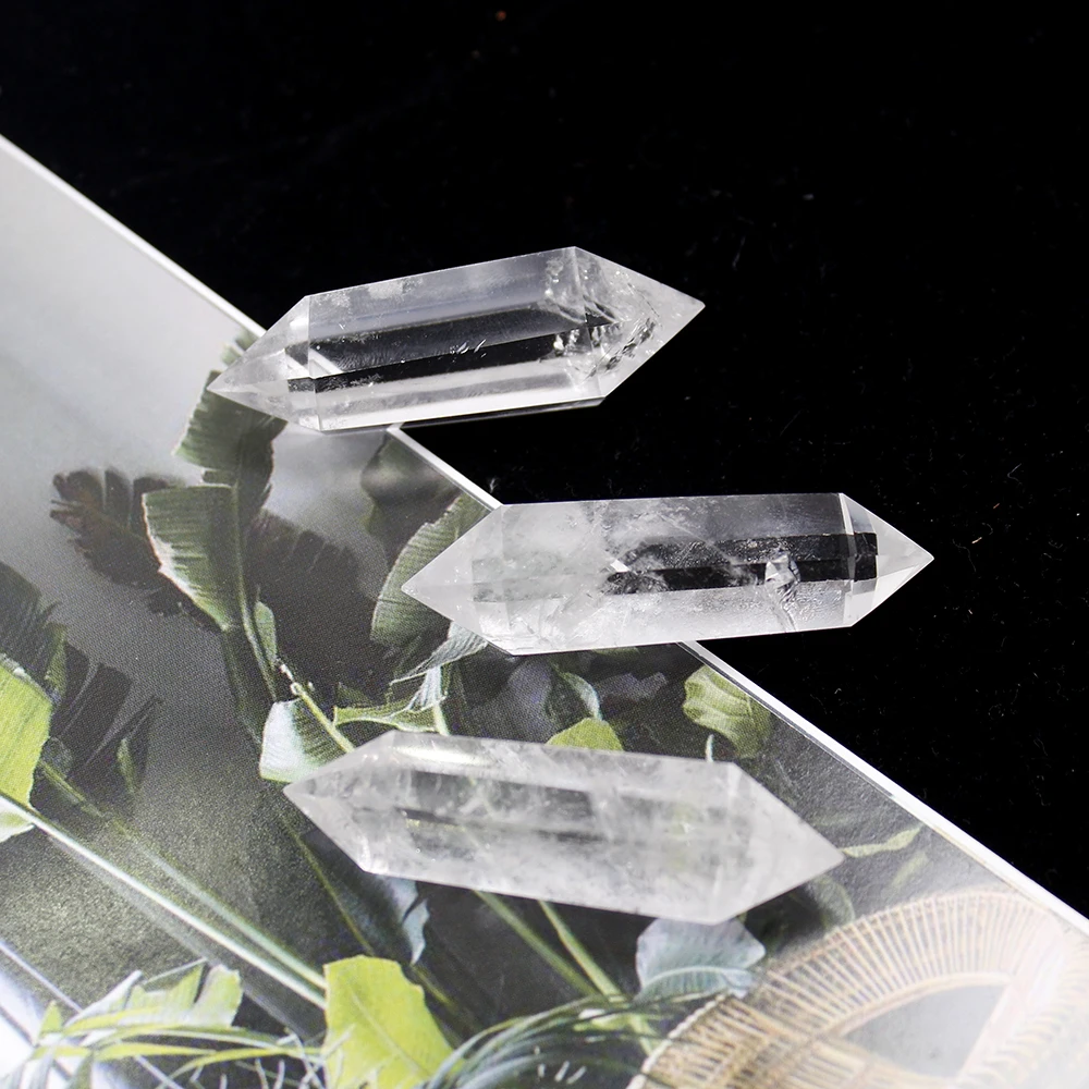Runyangshi Natural White Crystal 40-60MM 100% Quartz Crystal Stone clear quartz Point Healing Hexagonal Wand Treatment Stone