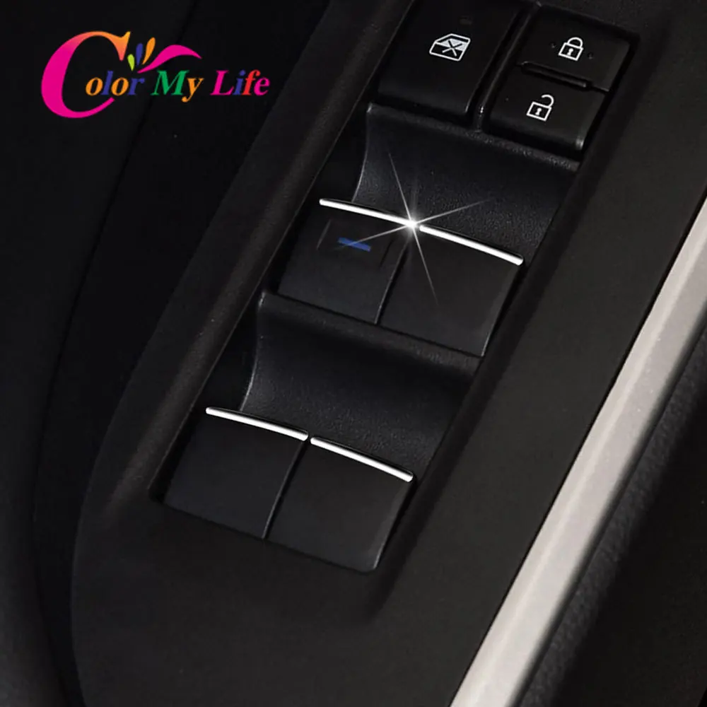 

7Pcs/Set ABS Chrome Car Window Switch Lifter Knob Cover Trim Sticker for Toyota Camry 2019 2020 2021 Accessories