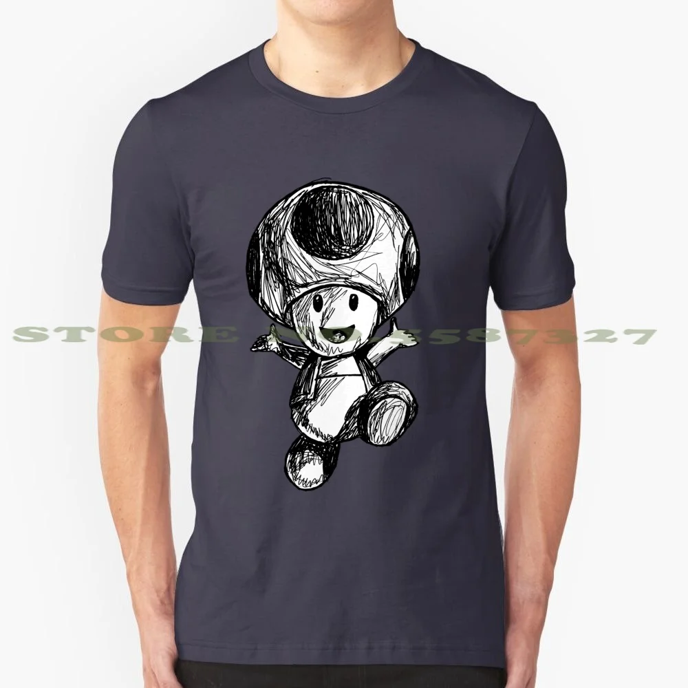 Toad 100% Cotton T-Shirt Toad Guy Super Shoes Jump Jumping Smile Toadstool Good Helper Princess Peach Servant Guard