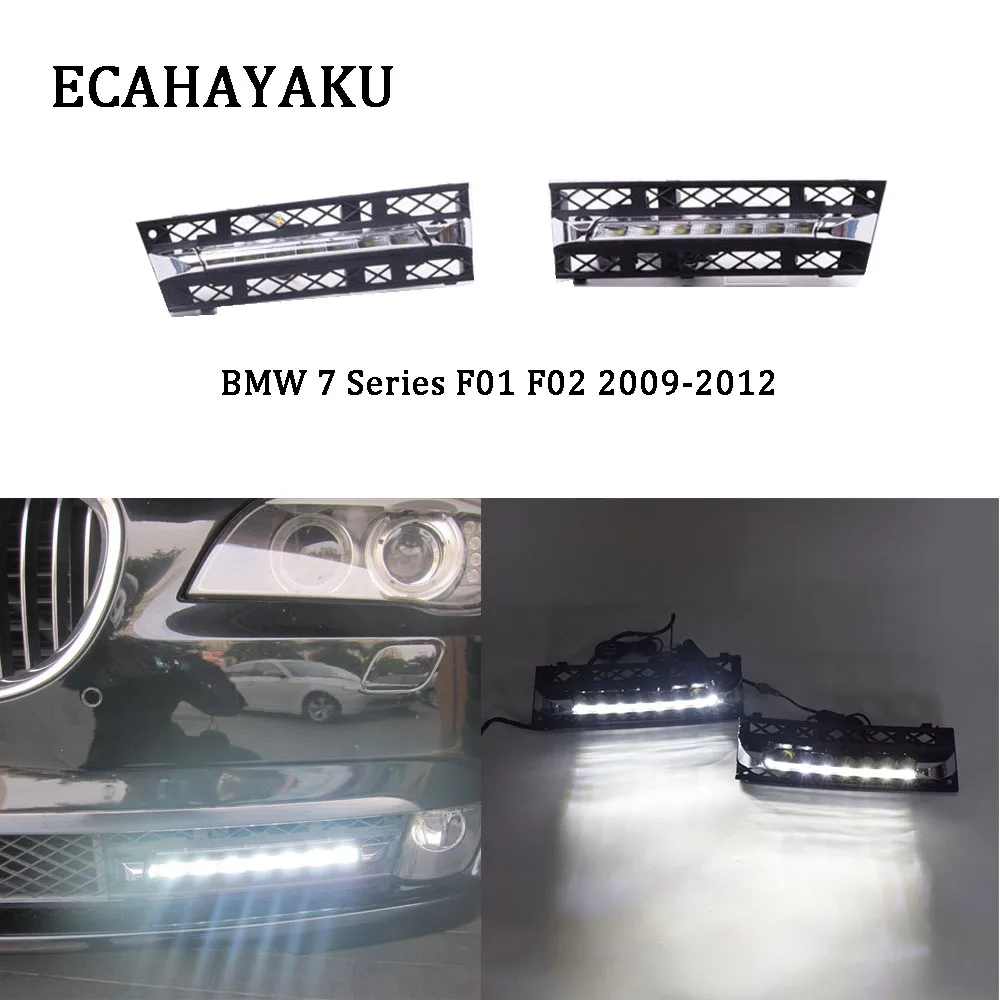 2PCS Car Special LED Daytime Running Lights 12V Led Daylight DRL Front Bumper Light for BMW 7 Series F01 F02 2009 2010 2011 2012