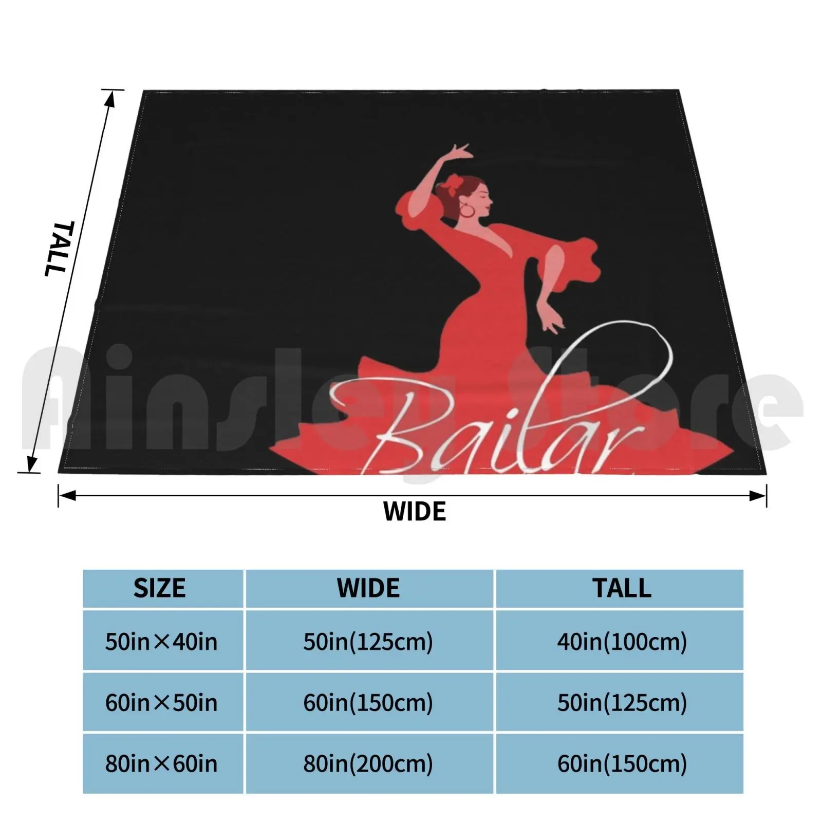 Bailar Blanket Fashion Custom 2723 Flamenco Spain Spanish Andalusia Festival Sevilla Seville Dance Dancer