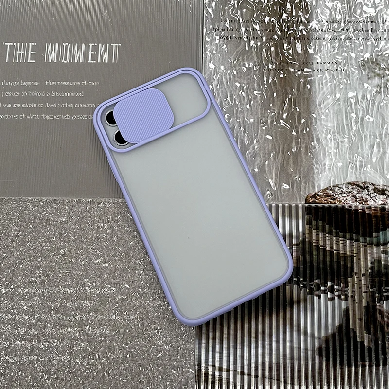 Frosted Sliding Door For iPhone 11 Pro Max iPhone 12 Pro Max Transparent Case