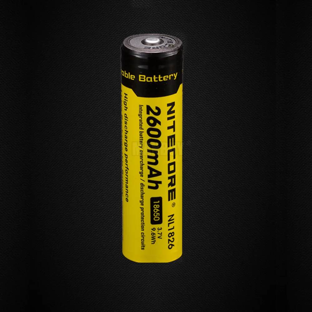 2024 Original NITECORE NL1826/NL186 2600mAh 3.7V 9.6Wh Protected 18650 Li-ion Rechargeable Battery Button Top High Drain Devices