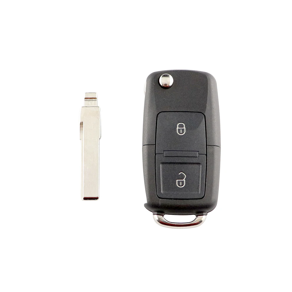 YIQIXN 2 Button Flip Remote Car Key For VW Lupo Bora Passat Polo Golf Beetle Touran Transporter 1JO 959 753N ID48 Chip 433Mhz