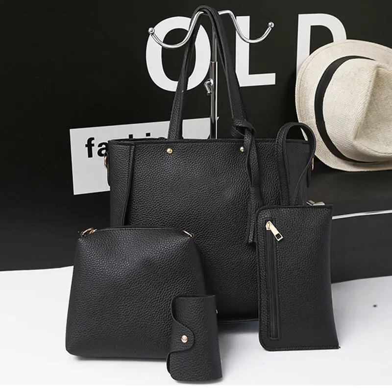 4 sztuk/zestaw moda kobiety Messenger torby rozpinane frędzle skórzana torebka o jednolitym kolorze panie dziewczyny torebka torba na ramię UND Sale