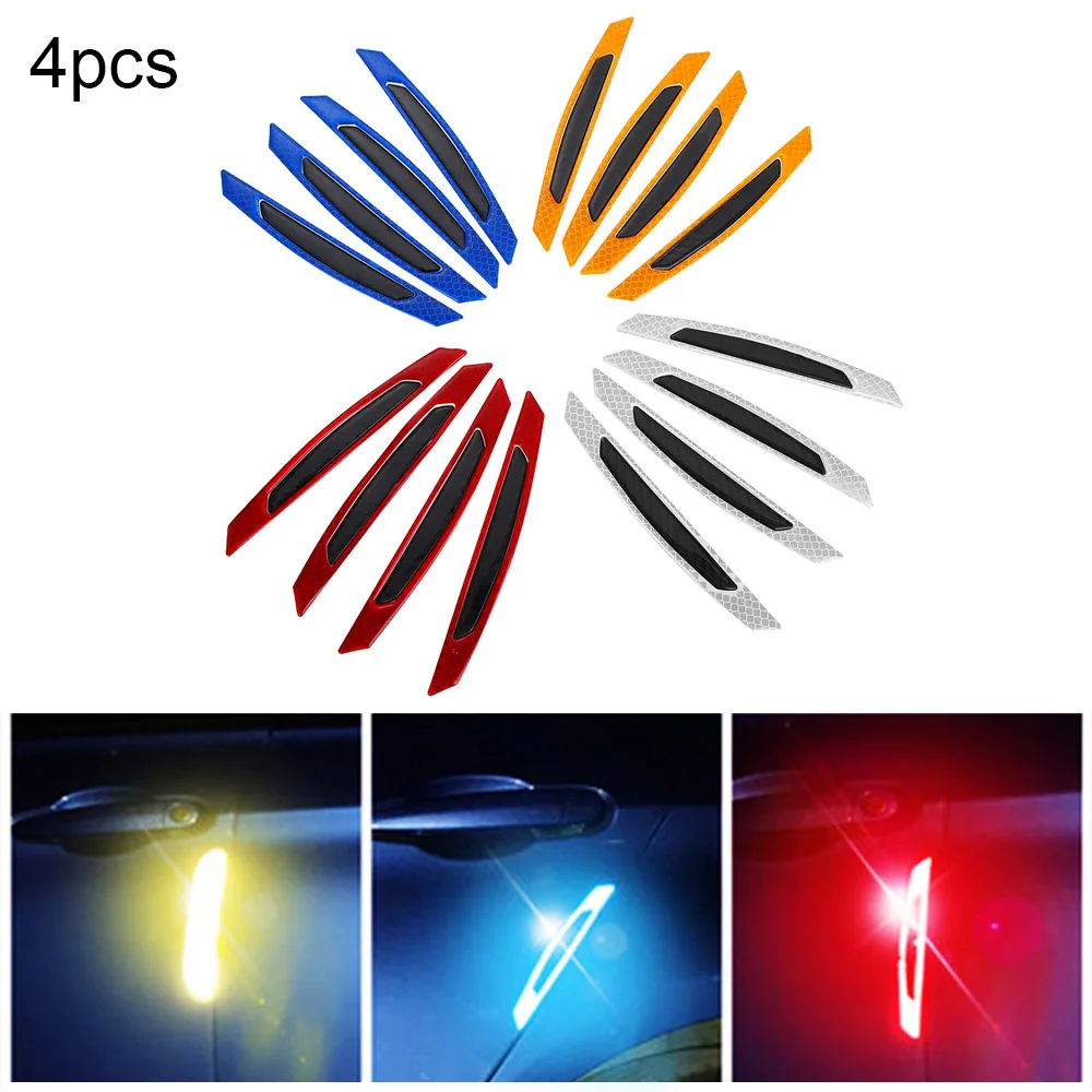 2/4Pcs Car Sticker Waterproof Reflective Heat Resistant Wheel Eyebrow Edge Guard Protection Strip Anti-Collision Sticker Tool