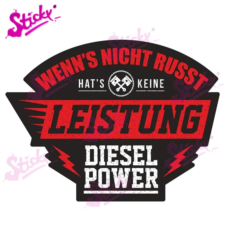 STICKY Wenn's Nicht Russt Diesel Power Badge Brand Car Sticker Decal Decor For Bicycle Motorcycle Accessories Helmet