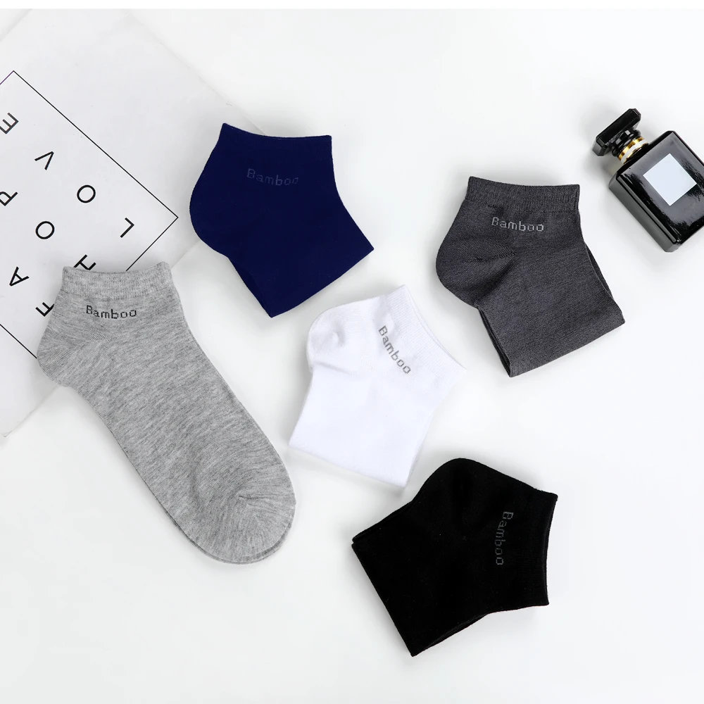 10 Pairs High Quality Men Bamboo Fiber Socks Men Breathable Compression Short Socks Business Casual Ankle sock Large size 38-45