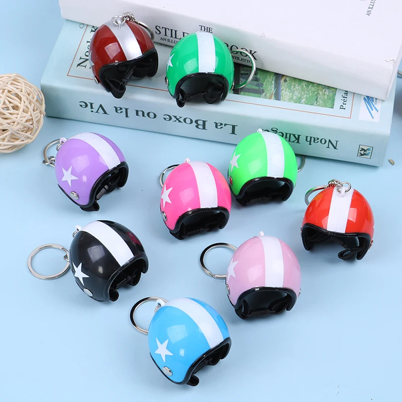 1PC New Motorcycle Helmets Car Key Chain Women Men Cute Safety Helmet Car Keychain Bags Hot Key Ring Gift Jewelry Wholesale