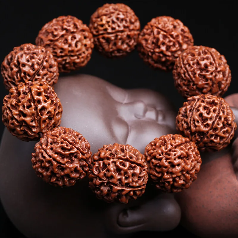 Rudraksha Red meat donkey kong hand string original seed 6/7/8 disc Bodhi bracelet men's beads accessories natural paste