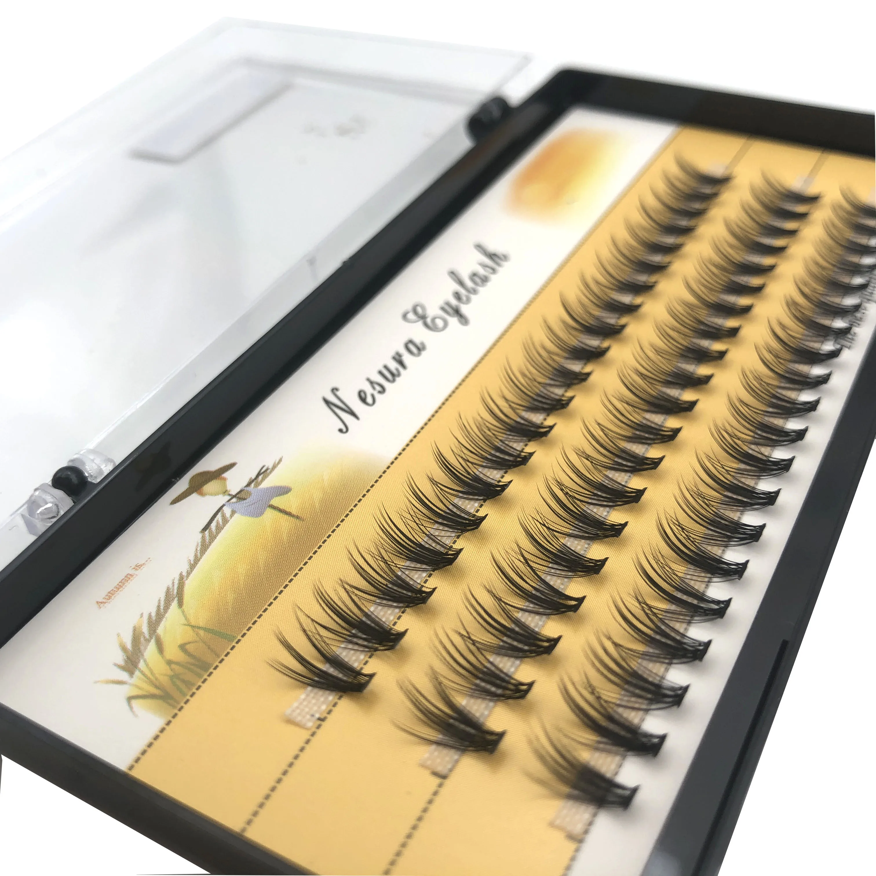 20/30D/40D extension eyelashes,1 box/60 clustes individual eyelashes, Natural Thick False Eyelashes,  Individual Eyelash Bunche