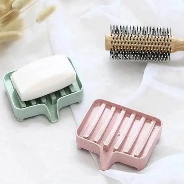 

Wheat Straw Soap Dishes Storage Holder Soap Box Tray Drain Holder Non Slip Bath Tools