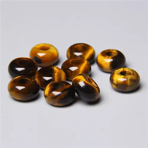 10pcs/Lot 8x14mm 5mm Big Hole Natural Round Jades Jaspe Stone Crystal Spacer Beads Charm Pendant For Jewelry Making Accessories - Image 35
