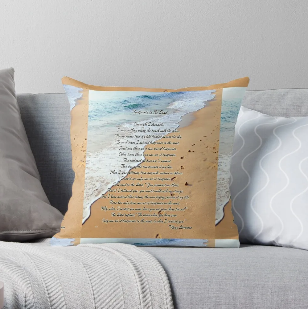 

FootPrints in the Sand Throw Pillow Pillowcase Cushion Cover Home Decorative Sofa Pillow Cover Cushion Cover 40x40cm 45x45cm